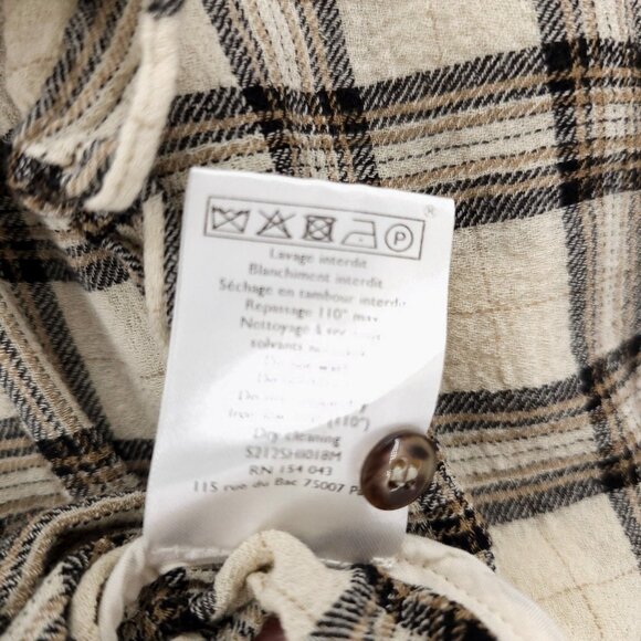 SEZANE Angela Shirt Ruffle Blouse Button Up Viscose Wool Size 38 - MEDIUM - Picture 8 of 10